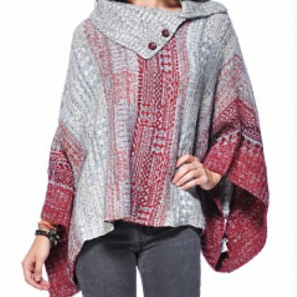 Free People  Willow diamond knit poncho - Picture 1 of 6